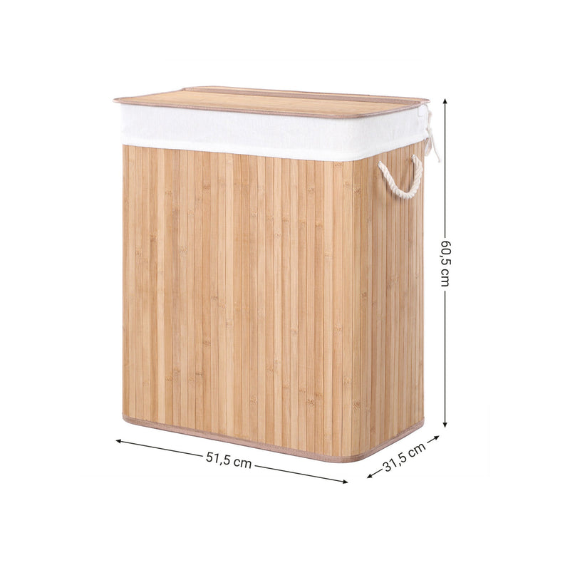 Coș de rufe - cu mânere - Bamboo - 100 L