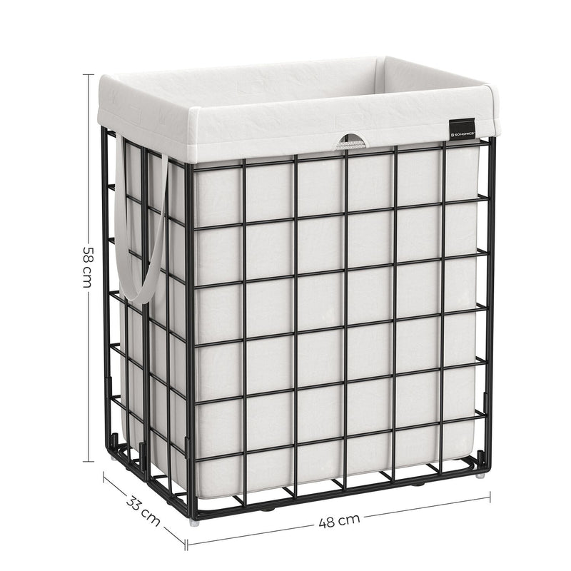 Vaskeri kurv - Metal Wire Rack - Med aftagelig taske - 90L