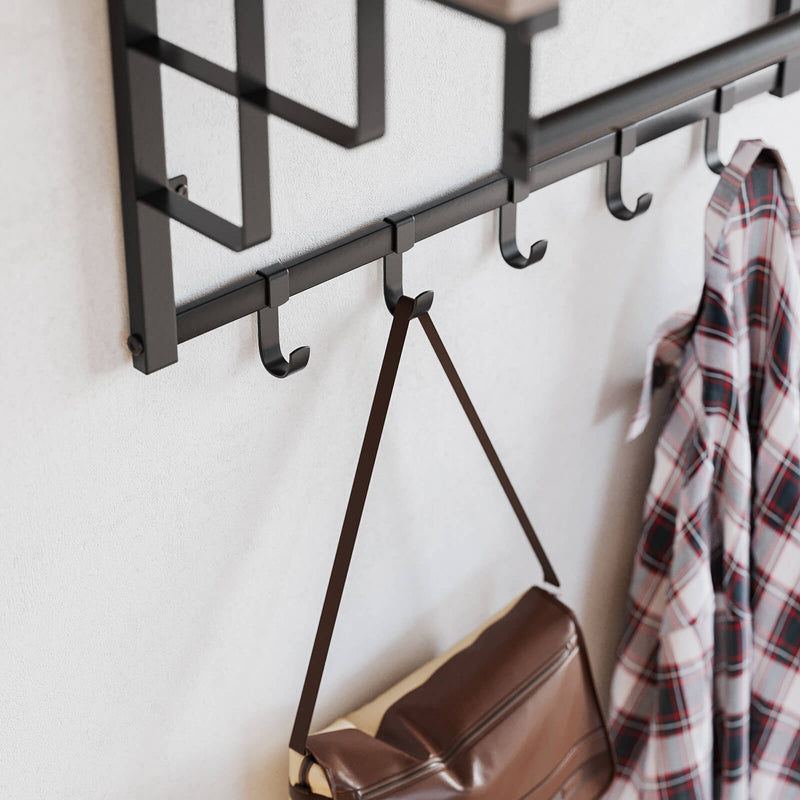 Coat Rack - seinäkorotus - seinäkaappi - vaatekaappi - seinähylly - vintage ruskea / musta