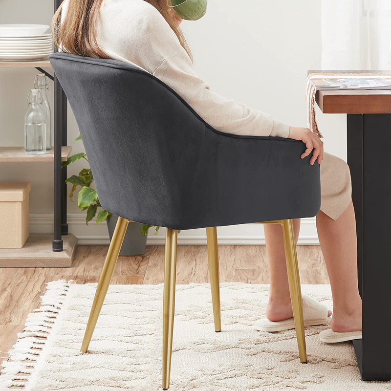 Eetkamerstoelen - Keukenstoelen - Set van 4 - gestoffeerde Stoelen - Zwart