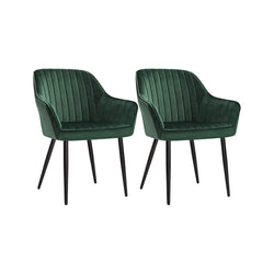 Chaises de salle à manger - chaises de cuisine - fauteuils - chaises longues - Ensemble de 2 - vert