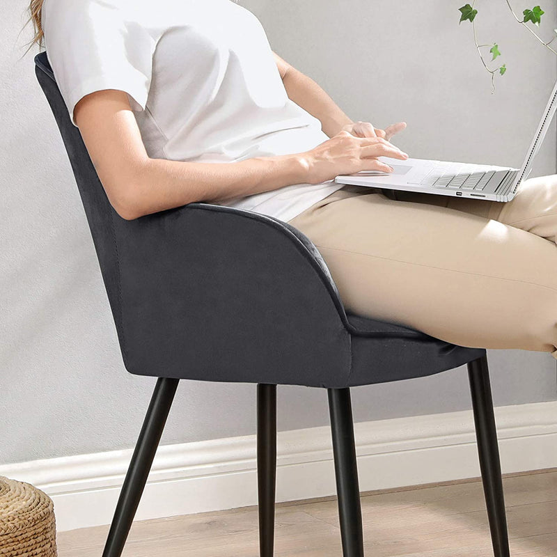 Ensemble de 2 chaises de salle à manger rembourrées - avec des accoudoirs gris