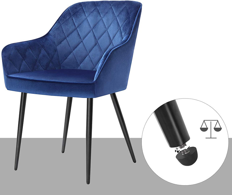 Eetkamerstoelen - Keukenstoelen - Stoelen - Set van 2 - Met armleuningen - blauw