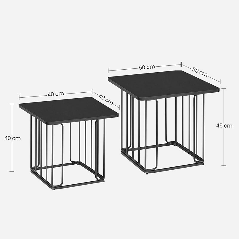 Tableuse - Table basse - Ensemble de 2 - noir