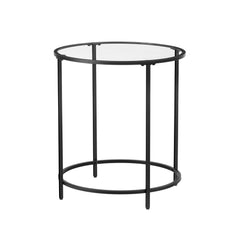 Table d'appoint rond - table basse - table d'appoint - avec cadre en métal noir