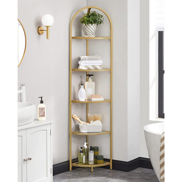 Corner Board - Corner Bookcase - Standing Rack - Metal Frame - Med 5 nivåer