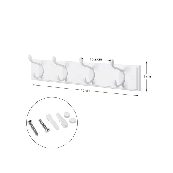 Wall Coat Rack - Coat Rack - Garderobe - Hook Rod - Coat Racks - White