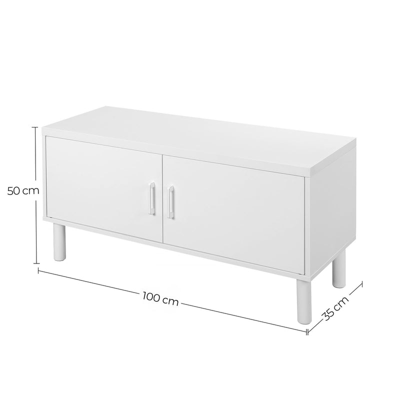 Kast - Woonkamerkast - Opbergkast - Schoenenkast - met dubbele deur - Modern - Wit