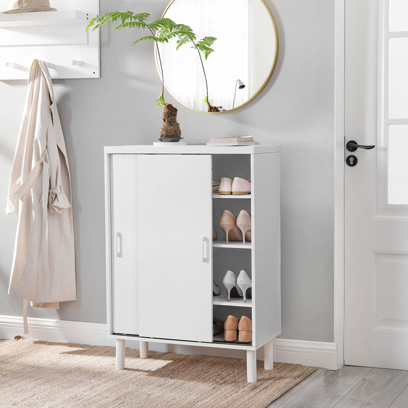 Armoire à chaussures - armoire de rangement - armoire de salon - avec portes coulissantes - blanc