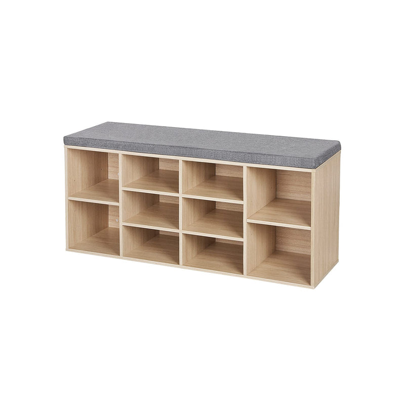 Shoe Bank - Shoe Cabinet - Shoe Storage - With Bench - With Pillow - Naturel