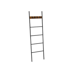 Håndklædestativ - Ladder Rack - Lean Rack - Med 5 niveauer - 44 x 160 cm - Metalramme - Brun sort