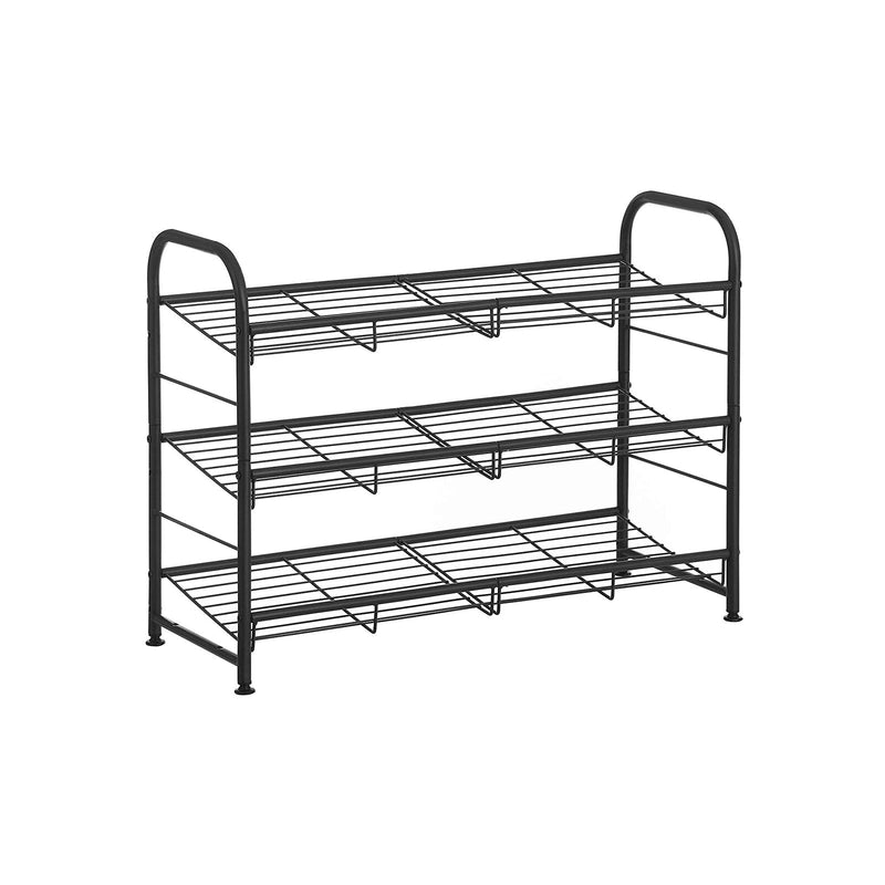 Pantof Rack - Depozitare de încălțăminte - cu 3 rafturi - Stocare Rack - Oțel - Negru