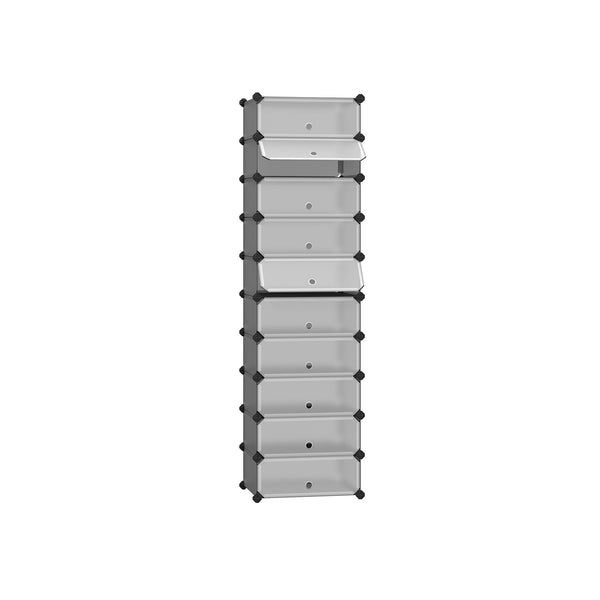 Shoe Rack - Rectangular Storage Organizer - Modular Storage Board - med 10 platser - 40 x 30 x 17 cm