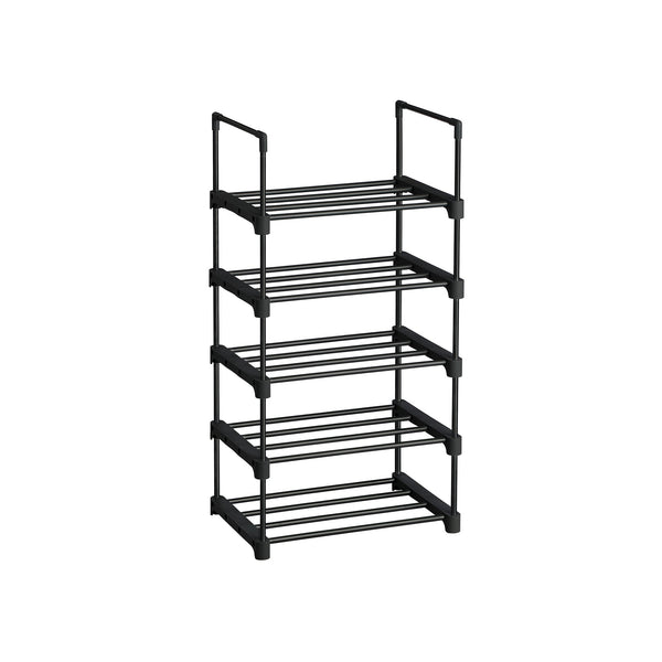 Pantof Rack - Dulap de încălțăminte - cu 5 niveluri - rafturi de încălțăminte metalice - Stackable - Negru