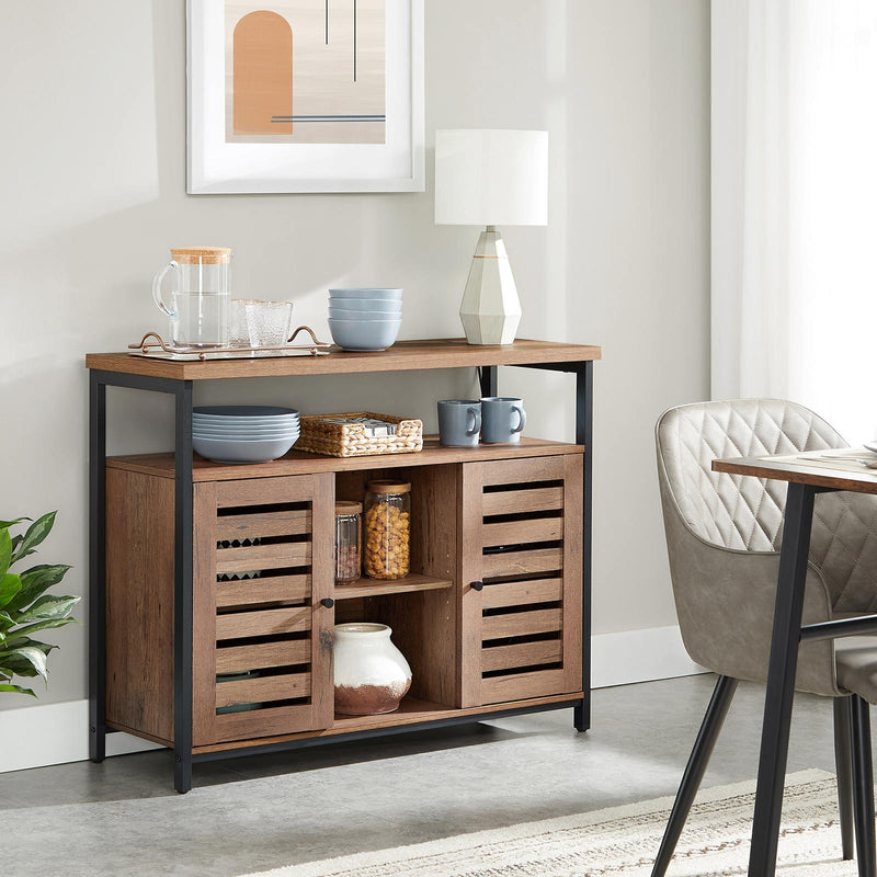 Bouchon - armoire latérale - avec des racks ouverts - armoire à salle - portes laminées