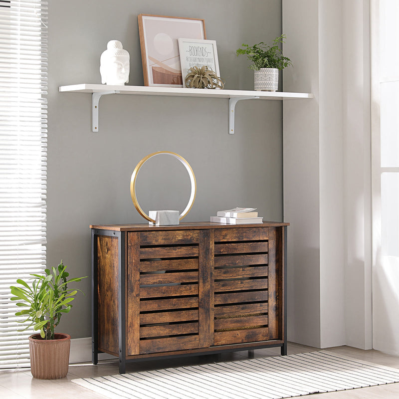 Sideboard - byrå - Kökskåp med skjutdörrar - Industrial - Brown