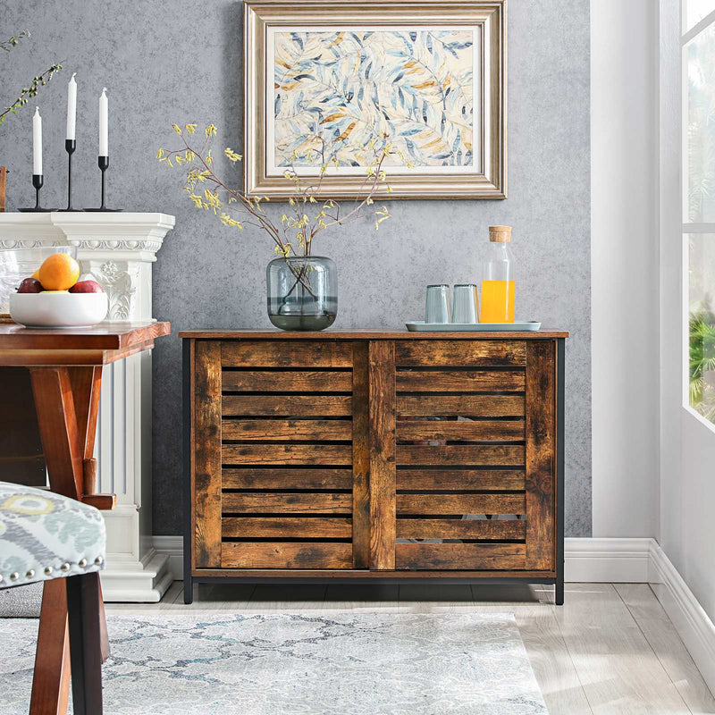 Sideboard - byrå - Kökskåp med skjutdörrar - Industrial - Brown