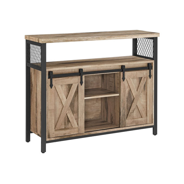 Bouchon - table basse - armoire de rangement - table d'appoint - avec portes coulissantes - gris clair