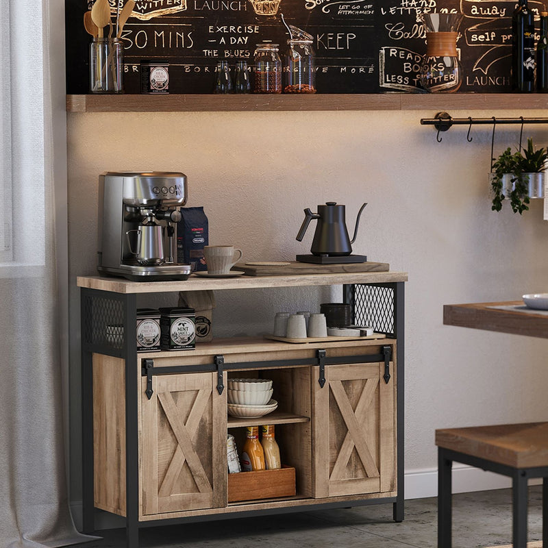 Bouchon - table basse - armoire de rangement - table d'appoint - avec portes coulissantes - gris clair