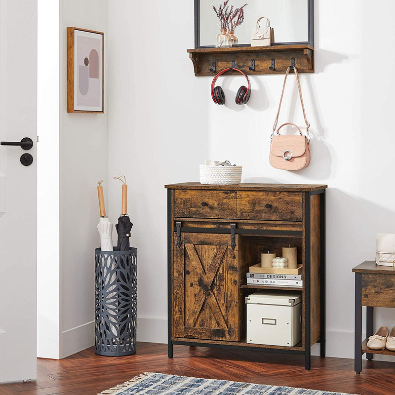 Boucheron - table basse - avec tiroir - armoire de cuisine - armoire de chargement - avec porte coulissante - marron