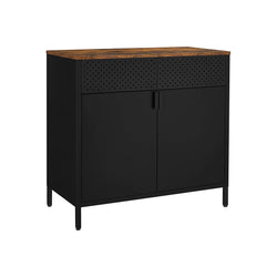 Armoire de rangement - style industriel - marron / noir