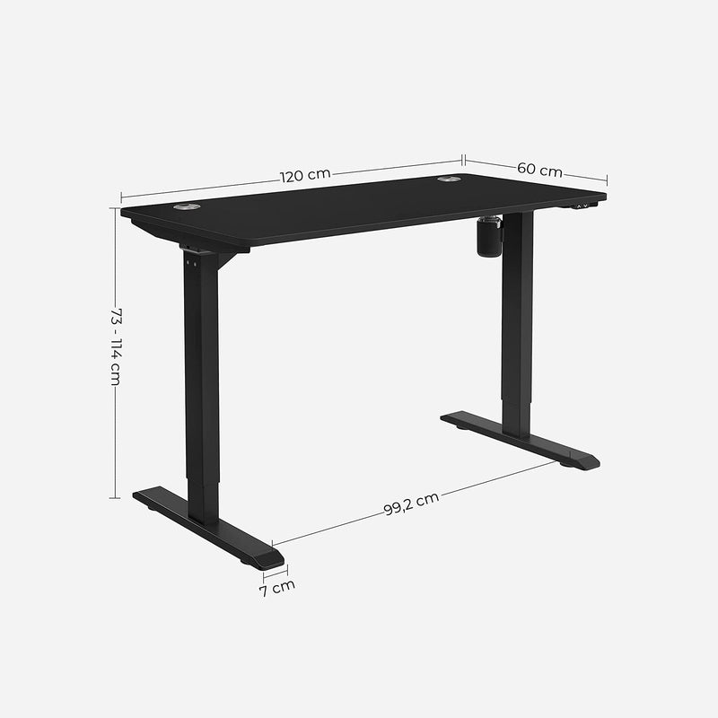 Electric Desk - Korkeus säädettävä - Vuototrantanaard - Toimistotoimisto - moottori - musta