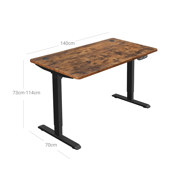 Höjdjusterbar - elektrisk - skrivbord - 140 x 70 x (73-114) cm