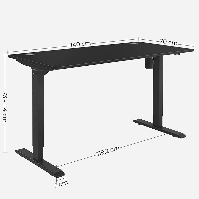 Electric Desk - Korkeus säädettävä - Toimistotoimisto - Tietokoneella - Musta