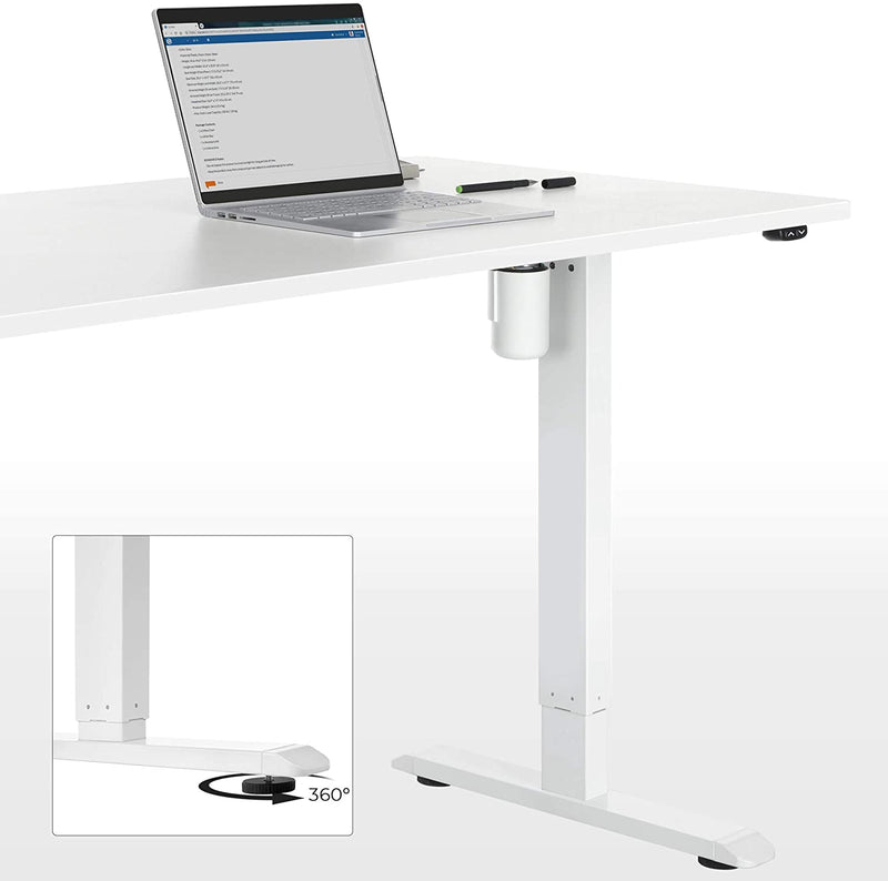 Réglable de hauteur - bureau - réglable électriquement - blanc - 40 x 70 x (73-114) cm