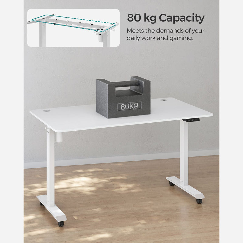 Elektrisch Bureauframe - In hoogte verstelbaar bureauframe - Met oplader voor de telefoon - Wit