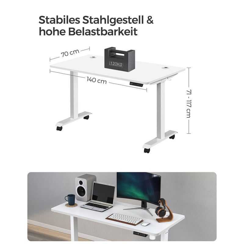 Electric Desk - Stepless Säädettävä - muistitoiminto 4 korkeudella - toimistopöytä