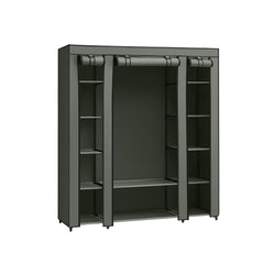 Armoire - armoire pliable - avec canne à vêtements - cadre métallique - tissu à l'extérieur - vert