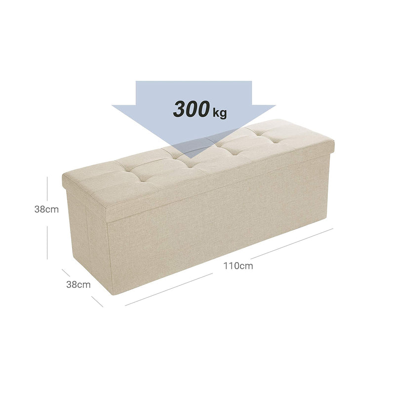 Bank met opbergruimte - Zitkist - Opbergbox - Opklapbaar - Max. statische belasting 300 kg