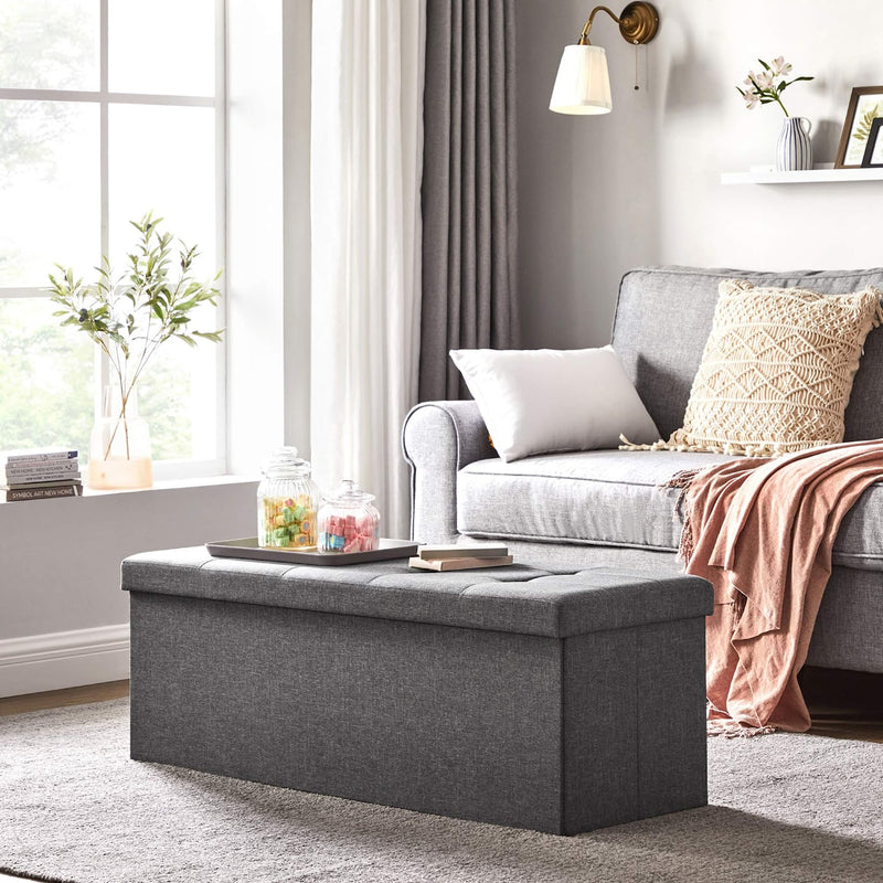 Sofa - avec espace de stockage - boîte de siège - boîte de rangement - pliable - Capacité de chargement 300 kg - Gray