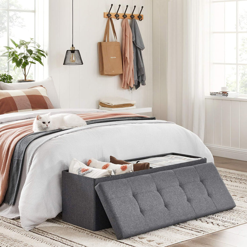 Sofa - avec espace de stockage - boîte de siège - boîte de rangement - pliable - Capacité de chargement 300 kg - Gray