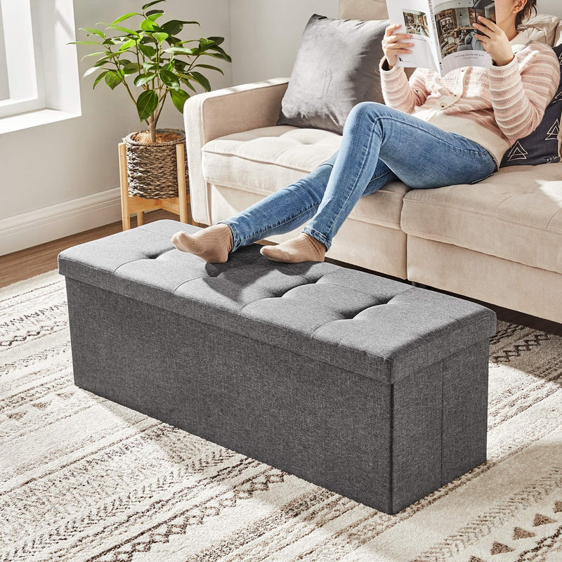 Sofa - avec espace de stockage - boîte de siège - boîte de rangement - pliable - Capacité de chargement 300 kg - Gray