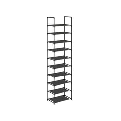 Shoe Rack - Shoe Cabinet - Med 10 nivåer - Metal Frame - Svart