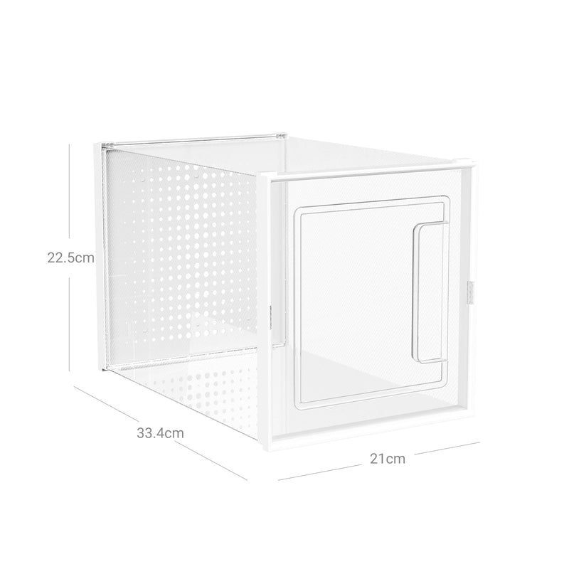 Cutii de încălțăminte - set de 10 - fabricat din plastic - Stackable - Transparent