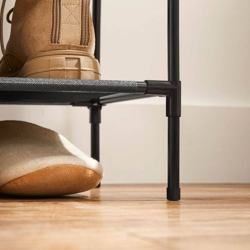 Armoire à chaussures - Rack à chaussures - avec 4 étagères - Ensemble de 2 Cadre métallique - 45 x 28 x 80 cm - noir