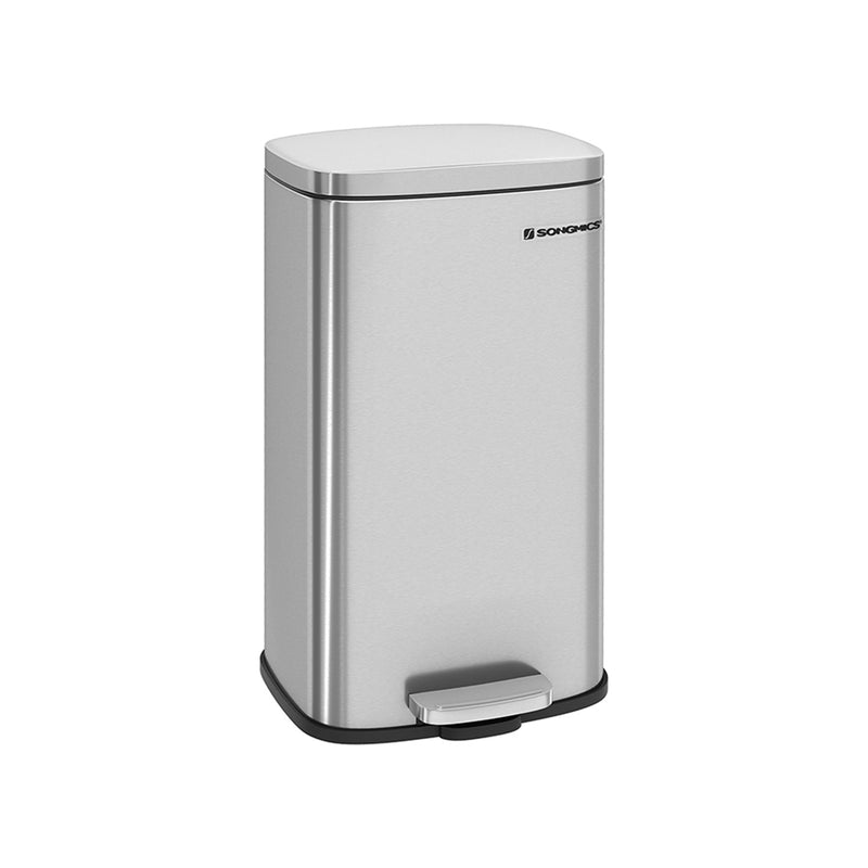 Avfallsbink - Trash - 30L - Metal - Lösterbar container - Silver