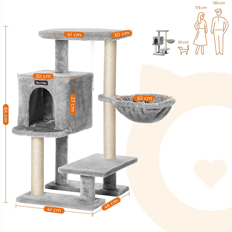 Scratching Post - avec grande plate-forme - Crackboard - Gray