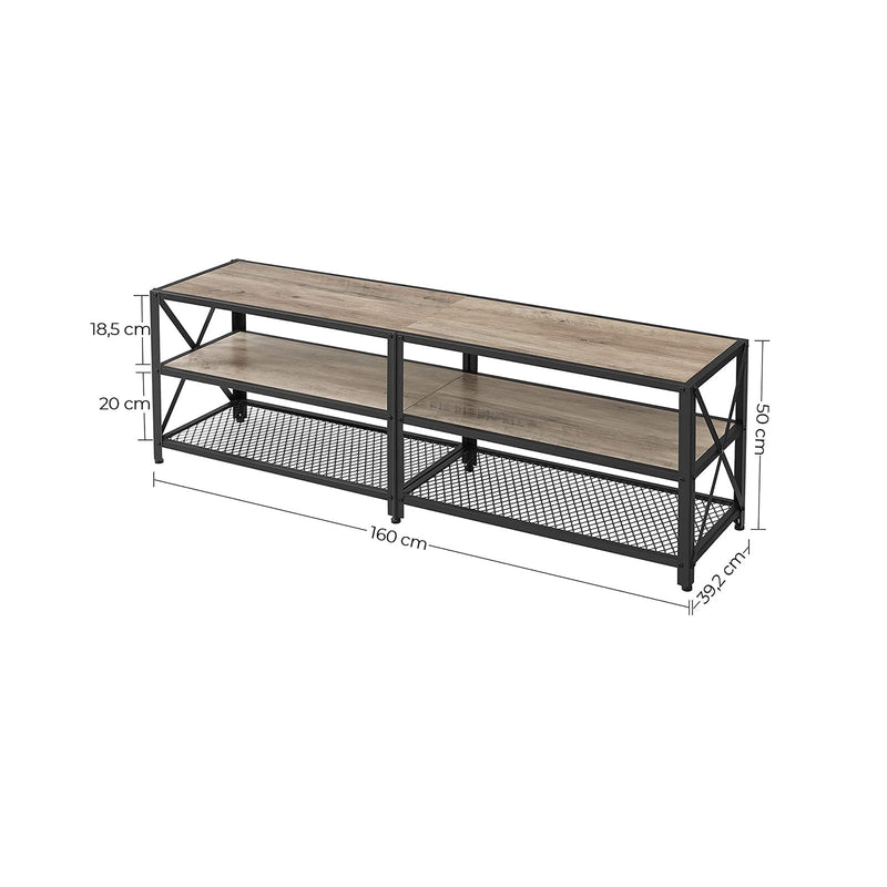 Table de télévision - table basse - avec 2 étagères - Cadre en acier