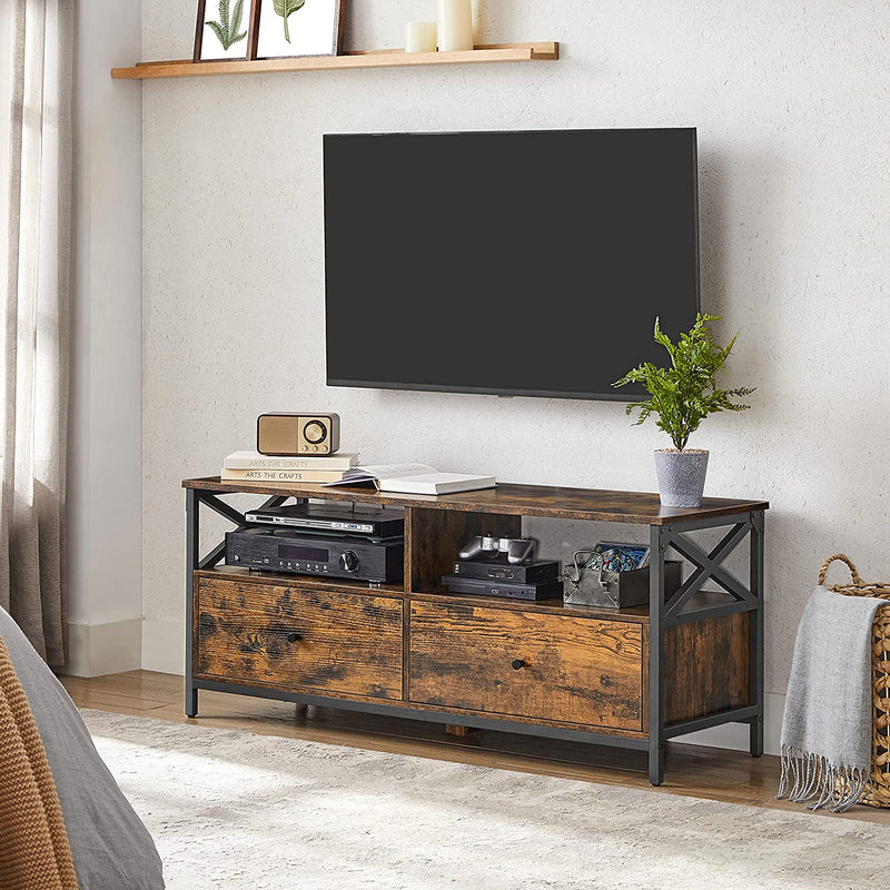 Tv meubel - Tv Tafel - Tv dressoir - Woonkamer Meubel - Met lades -  Vintage Bruin