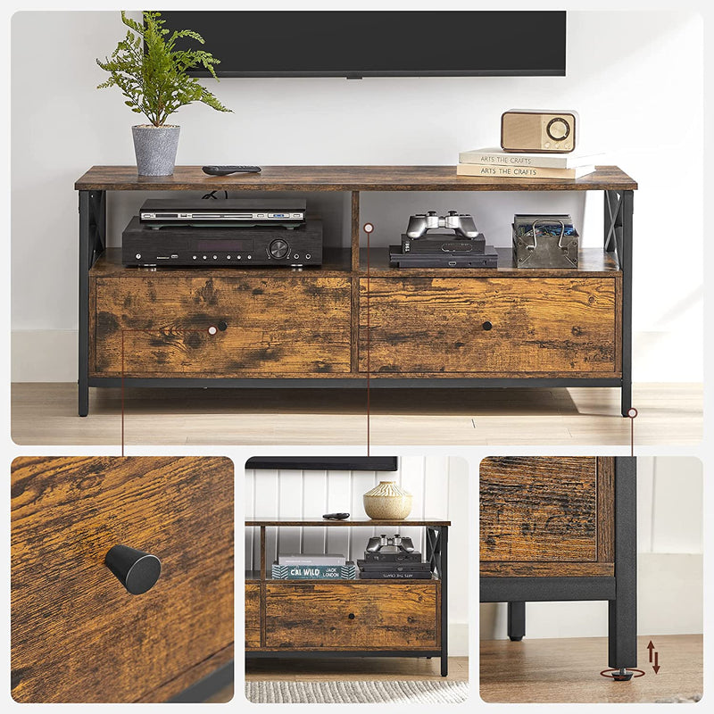 Tv meubel - Tv Tafel - Tv dressoir - Woonkamer Meubel - Met lades -  Vintage Bruin