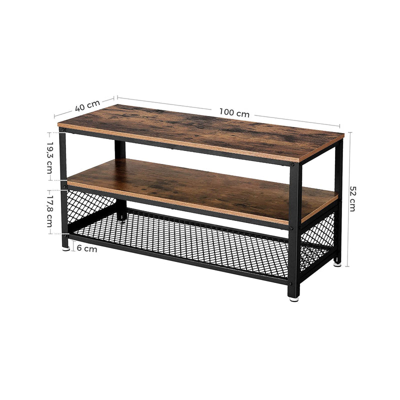 TV Meubel - Televisietafel voor tv's tot 43 inch - Industrieel Design - Bruin