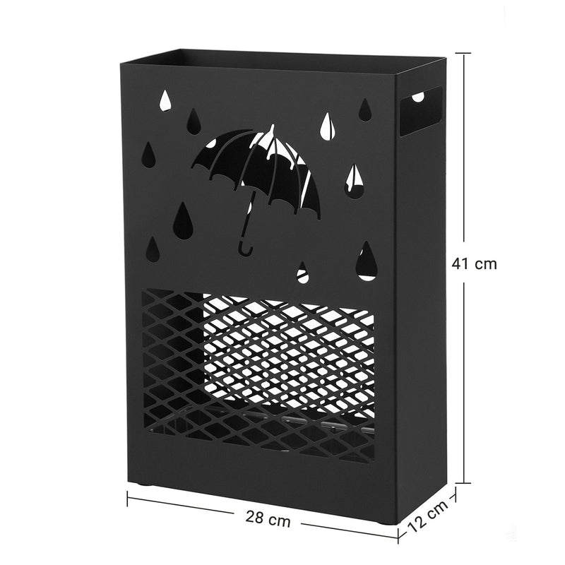 Boîte de parapluie - Boîte de parapluie en métal - rectangulaire - noir