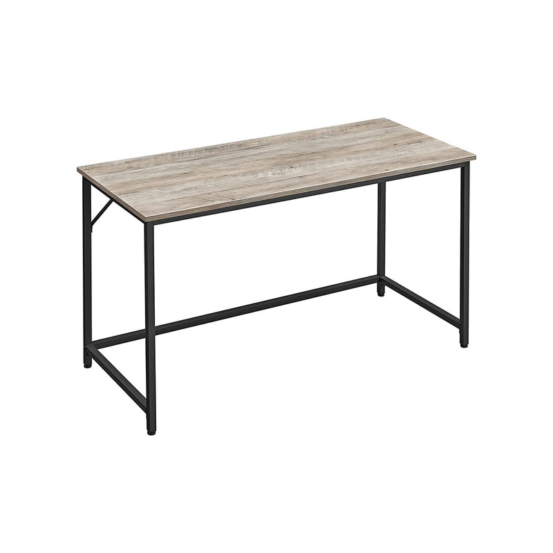 Computertafel - Bureau - 140cm breed - Stale frame en houten blad - Grijs