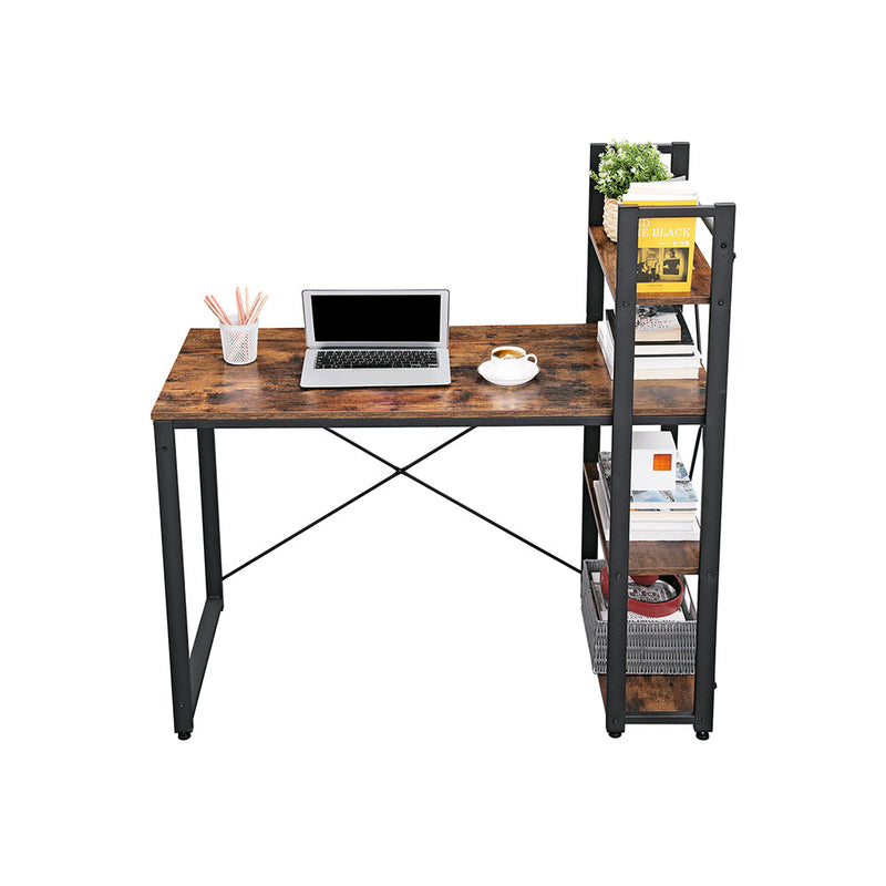 Bureau - Computerbureau - 120 cm lang - Met 4 planken - Industrieel ontwerp