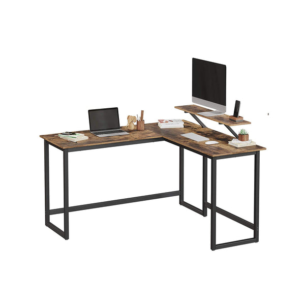 Hoekbureau - Bureau -  L-vormig - Computerbureau - Met beweegbare monitorbevestiging - 140 x 130 x 76 cm