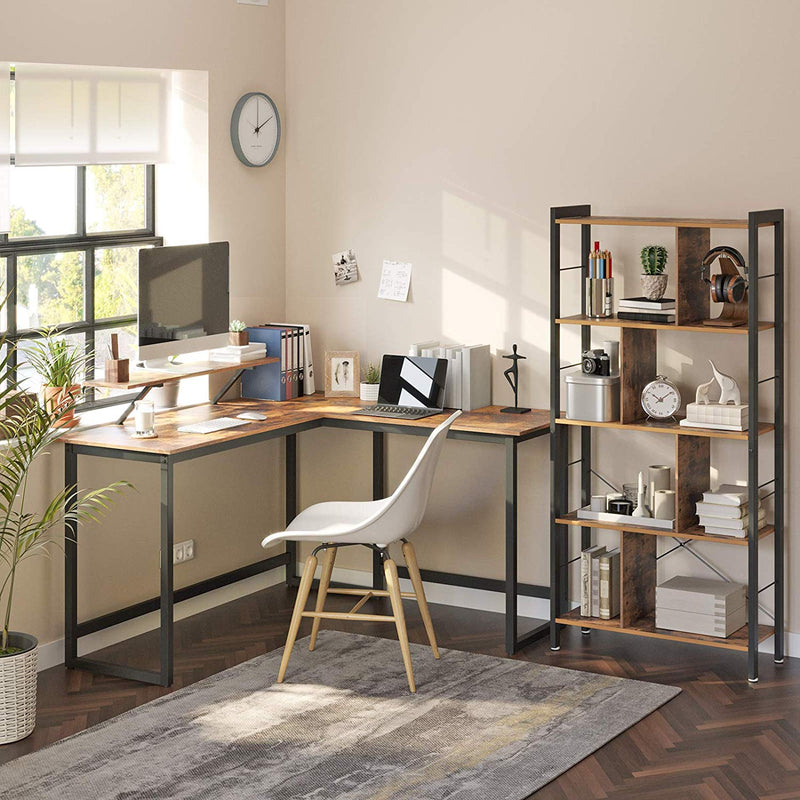 Corner Agency - Bureau - L -Phaped - Office informatique - avec confirmation de moniteur mobile - 140 x 130 x 76 cm